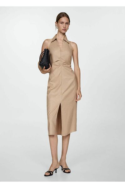 MANGO Woman Polo šaty s rozparkem