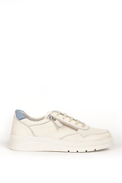 Dericlub Жіночі кросівки бежевого кольору — висока підошва, шнурівка, натурал...