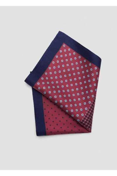MANGO Man Patterned Silk Pocket Handkerchief