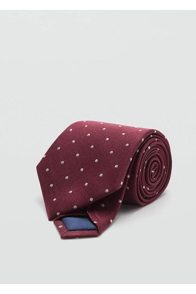 MANGO Man Polka Dot Krawatte aus 100 % Maulbeerseide