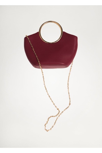 MANGO Woman Metalik detaylı çanta