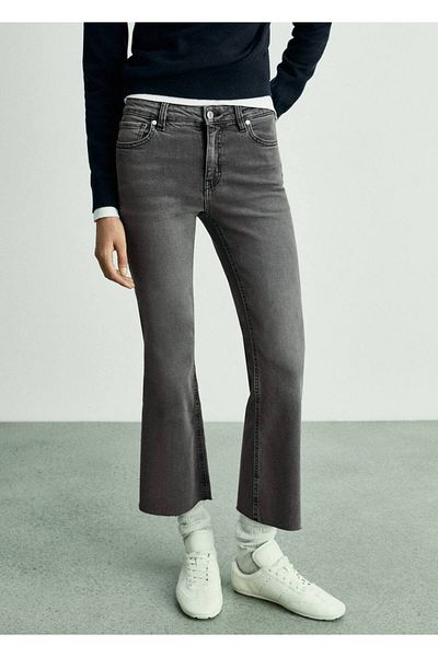 MANGO Woman Sienna Flare Crop Jeans-Hose