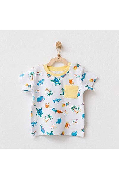 andywawa Baby Boy Beige T-Shirt Play Time