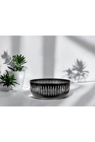 Paşabahçe Crystal Handwork Decor 25 cm Black Bowl