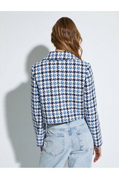 Koton Tvídová bunda s kapsami s klopou a manžetovým límcem