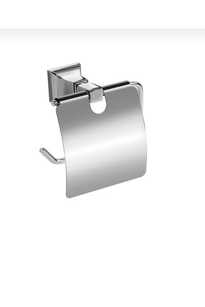 İSAOĞLU YAPI Bathroom Toilet Roll Holder Salda Design Silver Silver Brass Paper Holder