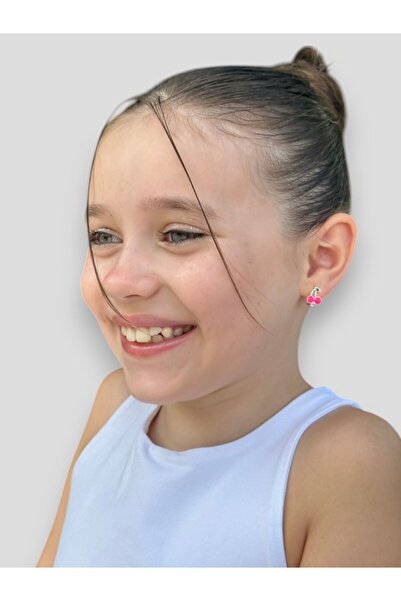 LITTLELUXE Kiraz Motifli 925 Ayar Gümüş Çocuk Küpesi