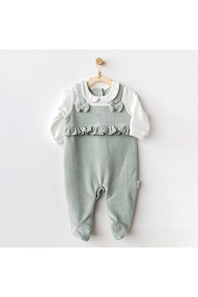 andywawa Kız Bebek Tulum Romper Velvet Cute Bear Friends AC25133