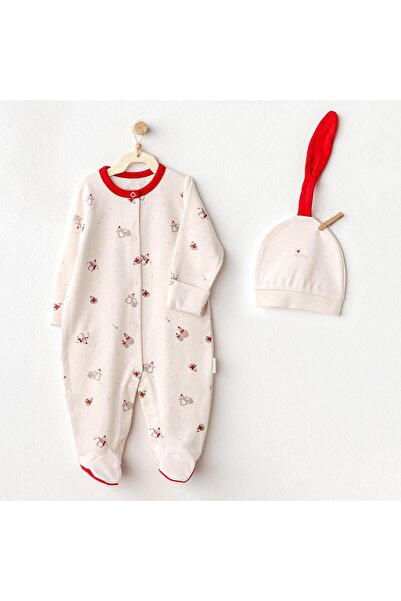 andywawa Ac25346 Penguin Baby Jumpsuit Set Ecru