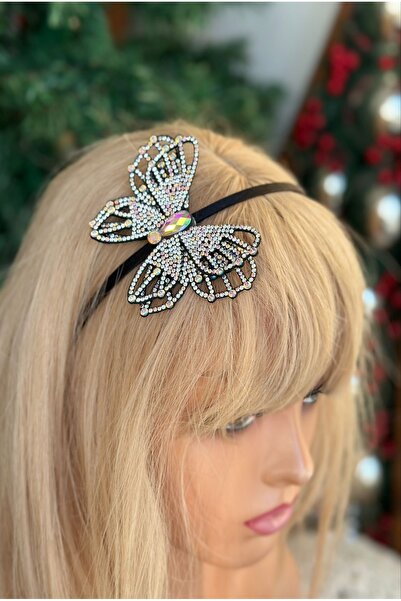 QUEEN AKSESUAR Cristal de lux cu aripi negre, fluture, logodnă, invitație la ziua de naștere, zi specială de Crăciun, coroană, coroană metalică