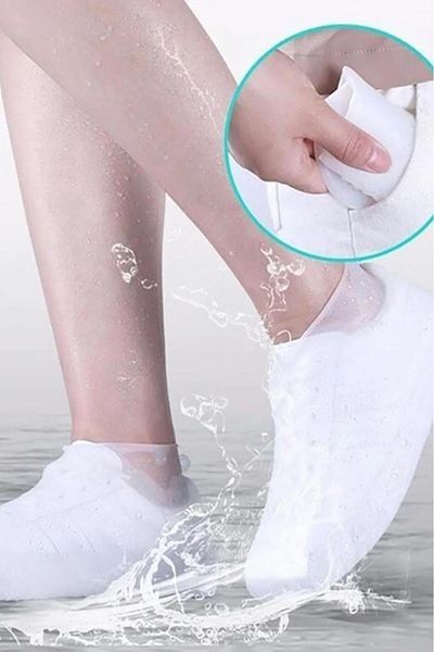 Sea Home White Silicone Galosh Sneakers - Waterproof, Size m