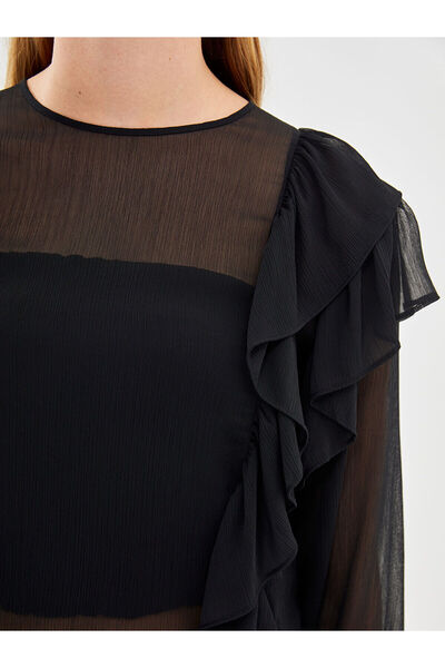 LC Waikiki Black Crew Neck Women's Blouse