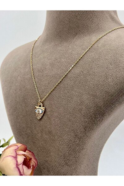 XUPING JEWELRY Etnik Model Tiana Göz Kolye Çelik Kolye (18K ROSE - 42/47CM)