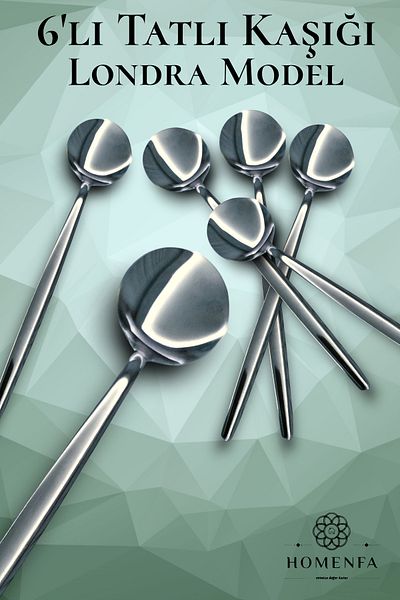 HOMENFA Set of 6 Luxury London Model Dessert Spoons