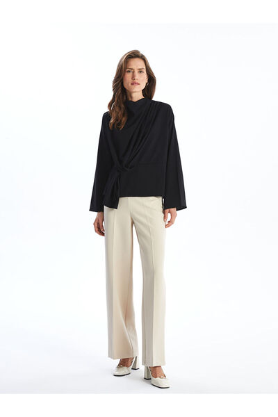 LC Waikiki Black Flowing Collar Women's Blouse