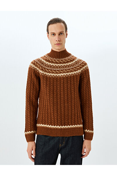 Koton Рибарска яка с текстуриран мотив, зимна плетена блуза