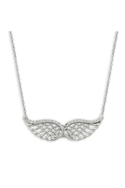 GWOMA Gümüş Kolye - Zirkon Taşlı Melek Kanadı Gümüş Kolye