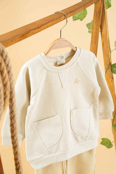 bombe Baby Kids Natural Cotton 2-Piece Set First I Trend Fashion Bottom Top Set
