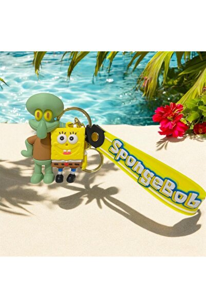 ÇERÇİ MELEK Sünger Bob ve Squidward Figürlü Anahtarlık Çanta Süsü