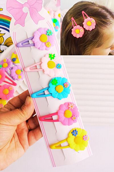 Nisankids Πολύχρωμη αγκράφα Daisy Snap 5 τεμαχίων