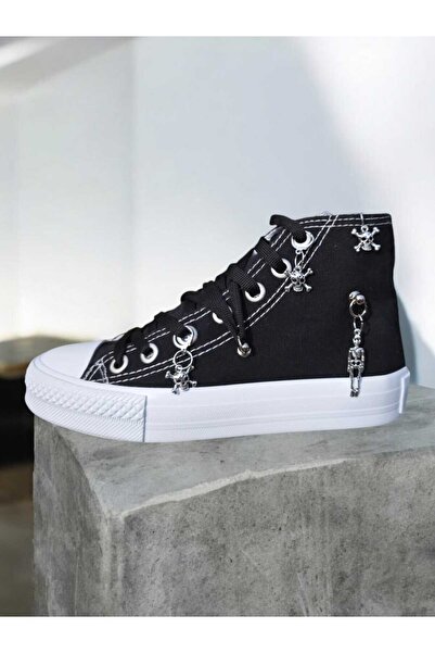 amazoondesing Pantofi sport pentru adolescenți, cu schelete gotice, cu cap uscat