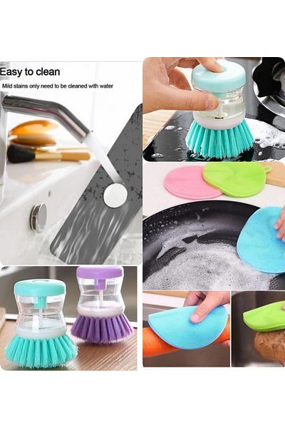 nicetohave Silicone Dishwashing Brush with Practical Reservoir and No Burnout - Water Absorbent Faucet Edge Mat