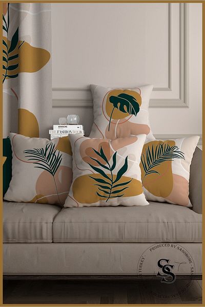 SasoHome Wild Leaves Tropical - Husă de pernă cu imprimare digitală din 4 bucăți (potrivită pentru orice loc)