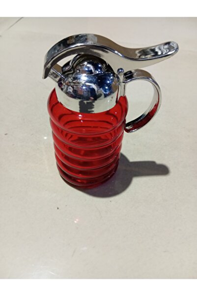 abnturk Renkli cam sıvı yağdanlık kulplu basmalı