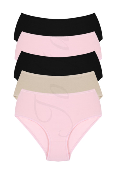 JOLJA Kadın %100 Pamuk Yüksek Bel Günlük Pamuklu Külot 5'li Paket Soft Ekstra Pamuklu ve Yumuşak Külot