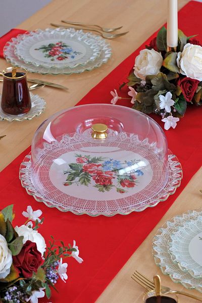 Glore Maudie Gold Gilded Glass Cake Bowl