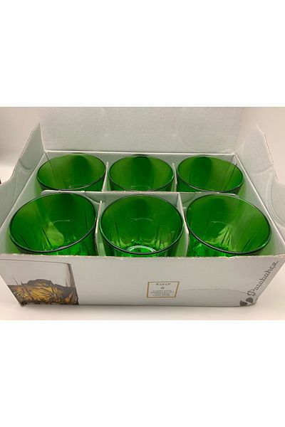 Paşabahçe 52885 Carat Series 6 Pieces Green Colored Whiskey Water Soft Drink 300 Cc Christmas Cup