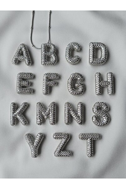 ULYOS PONIS C HARFİ Zirkon Taşlı Balon Harf Vip Kadın Stainless Steel Kararma...