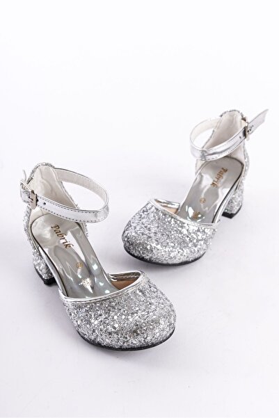 KATEYLER Ασημί Σπασμένο Γυαλί Κοριτσίστικα Βραδινά Παπούτσια