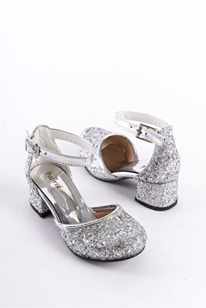 KATEYLER Ασημί Σπασμένο Γυαλί Κοριτσίστικα Βραδινά Παπούτσια