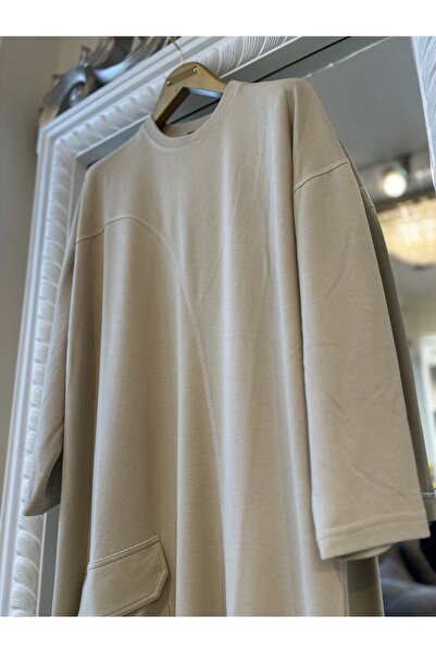 Invee Cepli İki İplik Elbise - Bej