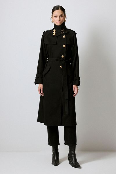 Touché Privé Gabardin Trench Cotton with Gold Accessory