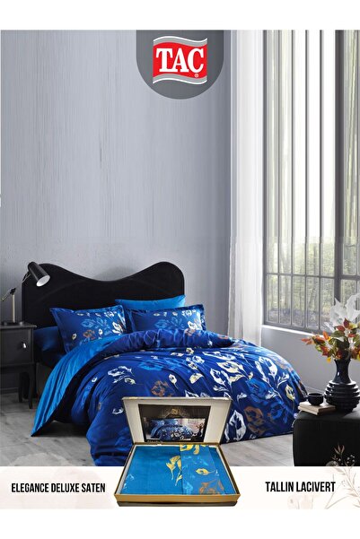 Taç TALLIN LACIVERT DELUXE Saten Cift kişilik Nevresim Takımı