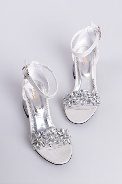 KATEYLER Sedef Şeffaf Tek Bant Ve Şeffaf Topuklu Kız Çocuk Abiye Ayakkabı