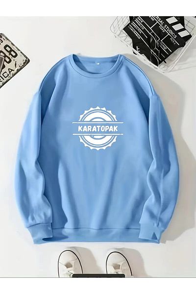 Karatopak Hanorac oversize unisex cu decolteu cu imprimeu
