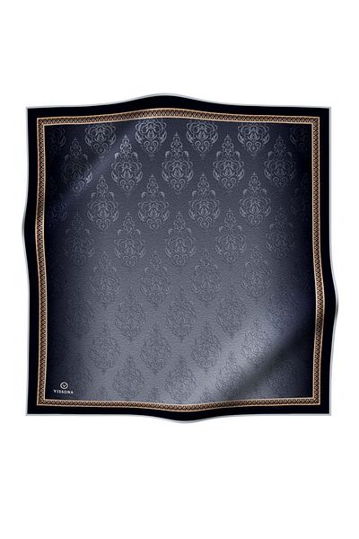 Vissona 100% Twill Baroque μοτίβο ασημί χρώματος 90x90 Φουλάρι Σχήμα ραπτικής: Ράψιμο στο χέρι