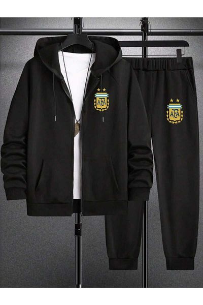 BUY CENTER Unisex Oversize Argentina Printed Oversize Tracksuit Set