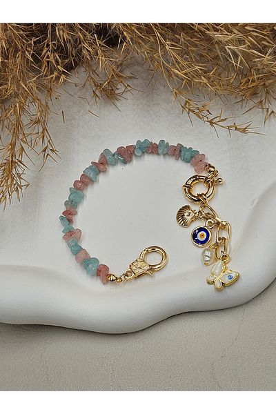 AURA Natural Stone Bracelet with Morganite Stone
