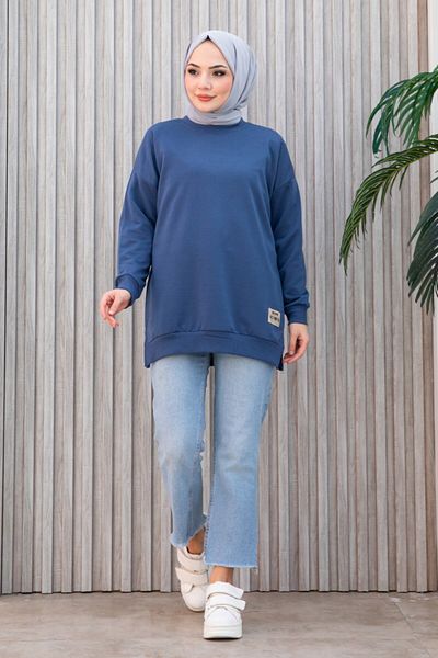 Nisa Luxury Boutique Crew Neck Above Knee Tunic/Sweatshirt