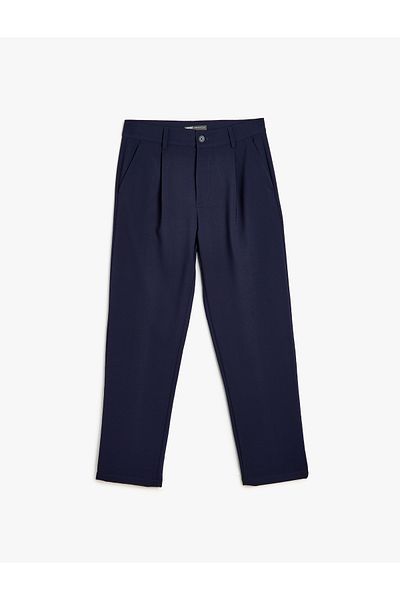 Koton Palazzo-Lose-Stoffhose mit Knopfleiste und Chino-Taschendetail