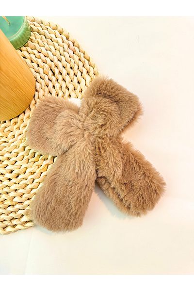PREGIO Women's Plush Soft Fabric Bow Automatic Buckle