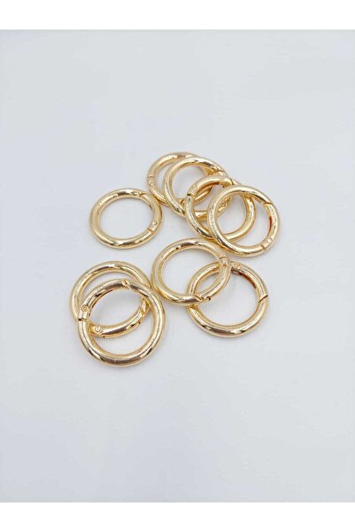 İthal طقم حقيبة محبوكة بحلقة ذهبية اللون مقاس 2.5 سم مكون من 10 قطع