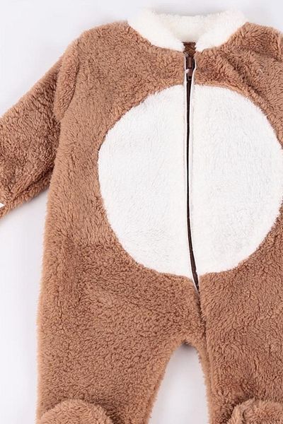Minytrendy Newborn Plush Romper - Baby Girl, Welsoft Soft Fleece Winter Jumpsuit