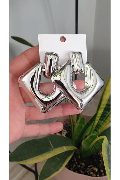 Feride Colorfast Anti Allergic Earrings Steel Vip Series - Poselen Model Fmaccesories