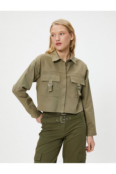 Koton Shirt Jacket Flap Pocket Cotton
