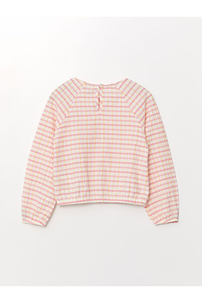 LC Waikiki Καρό μακρυμάνικη κοριτσίστικη μπλούζα Crew Neck